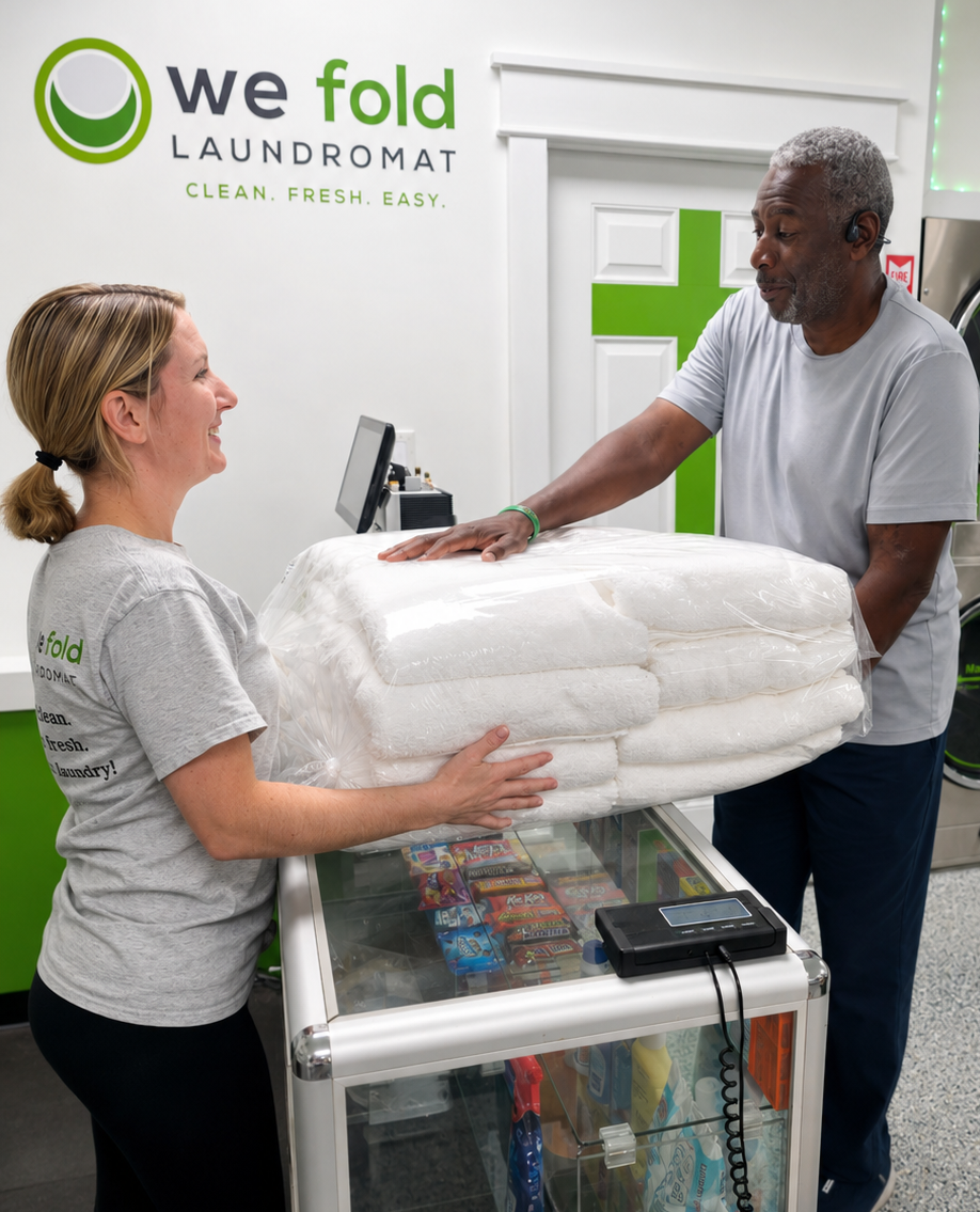 Wash, dry and fold full service at We Fold Laundromat in Hollywood, SC