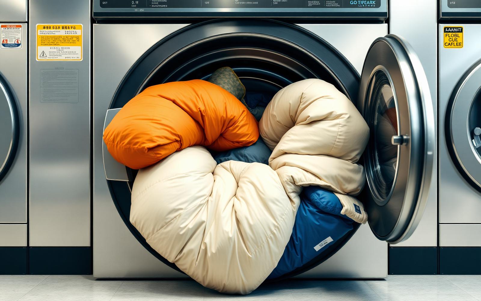 Oversized laundry items including sleeping bags and blankets ready for washing in Hollywood, SC