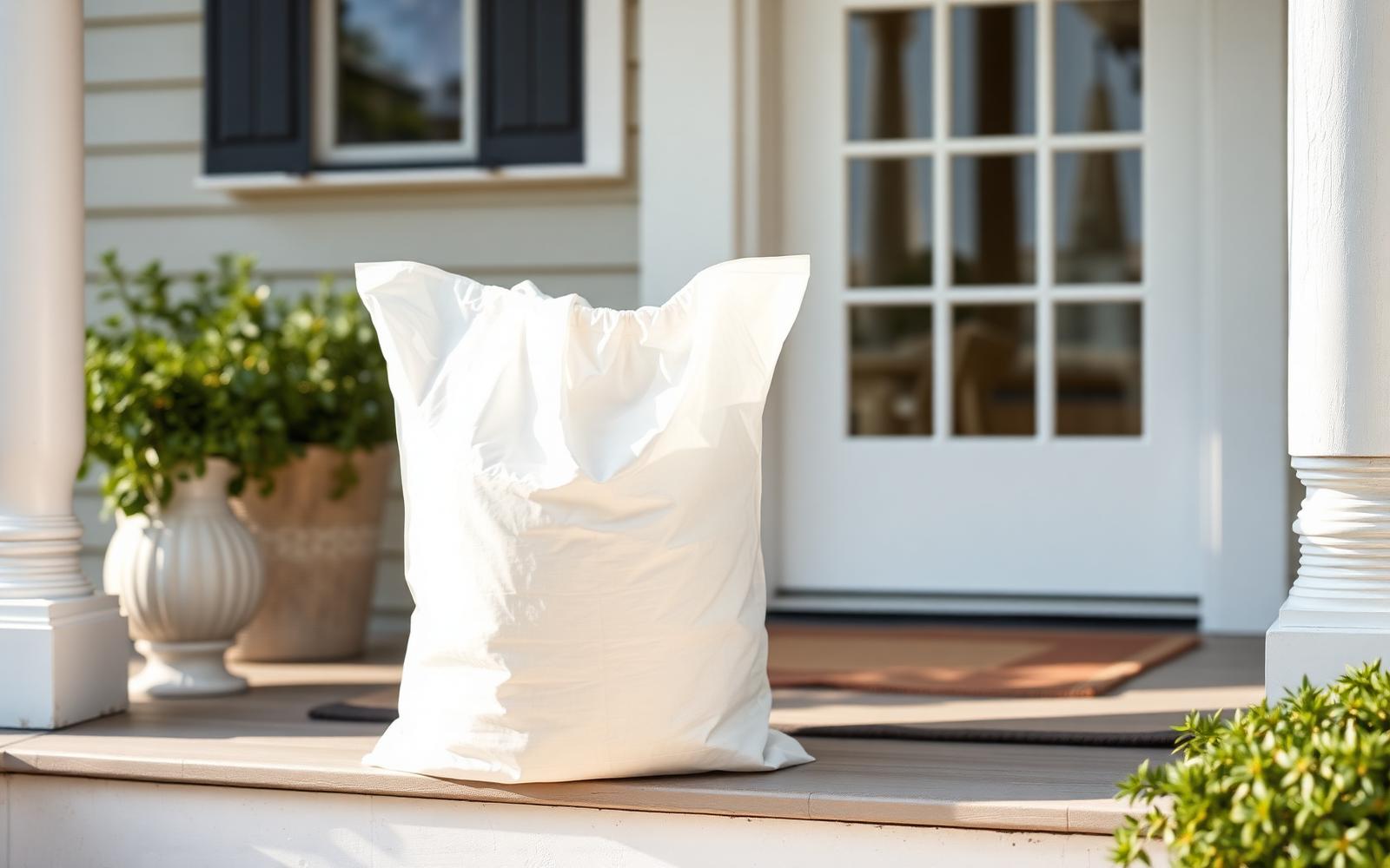 Laundry bags staged for pickup and delivery service in Hollywood, SC
