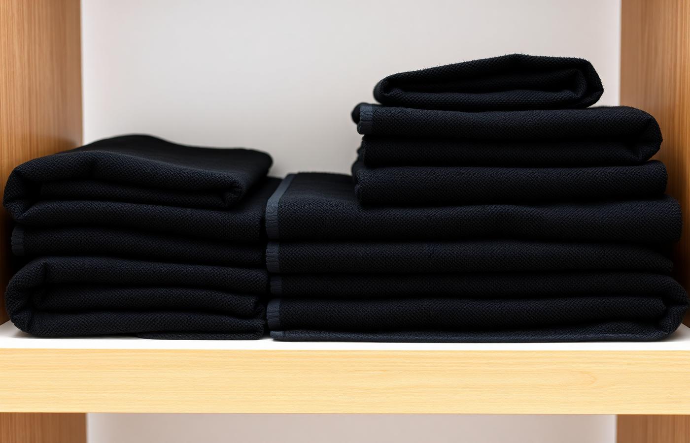 Stack of clean salon towels and capes ready for the next client — Hollywood, SC